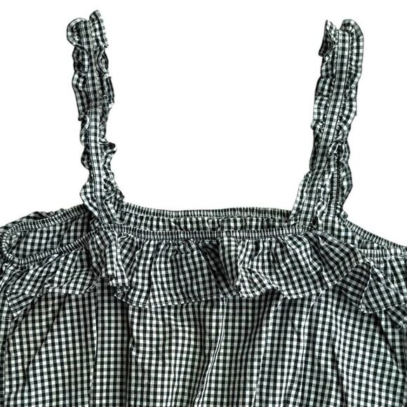American Eagle Gingham Ruffle Strap Tank Cottagecore Y2K Summer Top Sz Medium - Picture 4 of 10